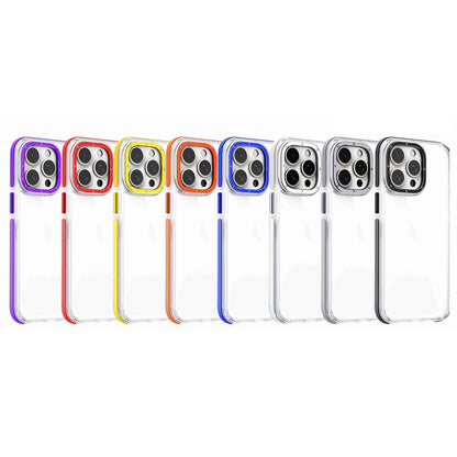 ELECTROPRIME For iPhone 15 Dual-Color Clear Acrylic Hybrid TPU Phone Case(Transparent)