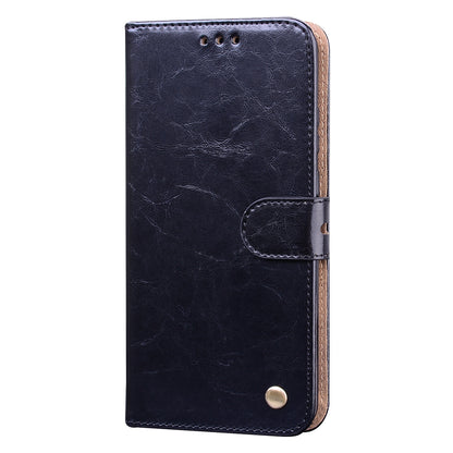 ELECTROPRIME Oil Wax Texture Shockproof Flip Leather Phone Case For iPhone 15(Black)