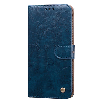 ELECTROPRIME Oil Wax Texture Shockproof Flip Leather Phone Case For iPhone 15(Blue)