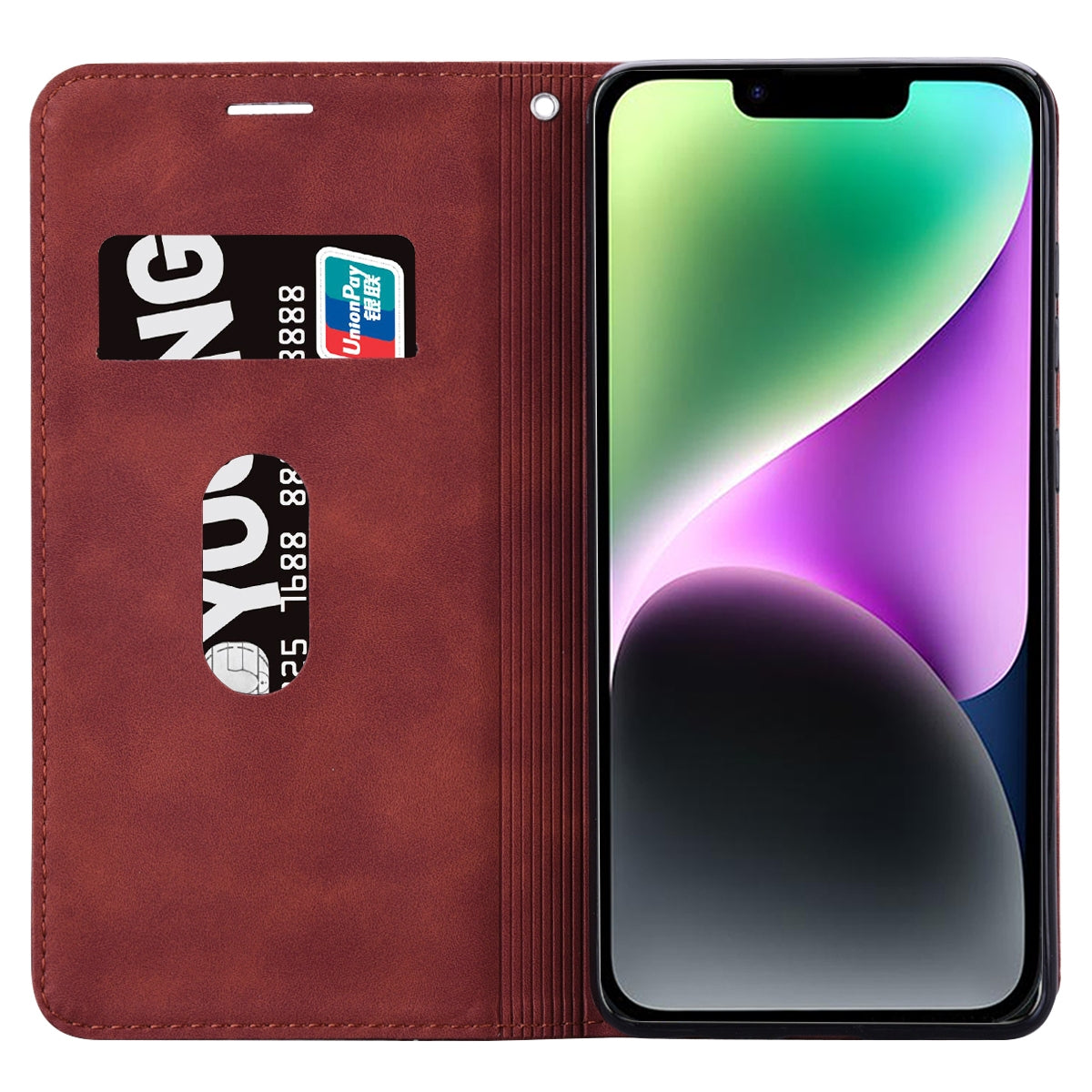 ELECTROPRIME For iPhone 15 Frosted Business Magnetic Horizontal Flip PU Phone Case(Brown)