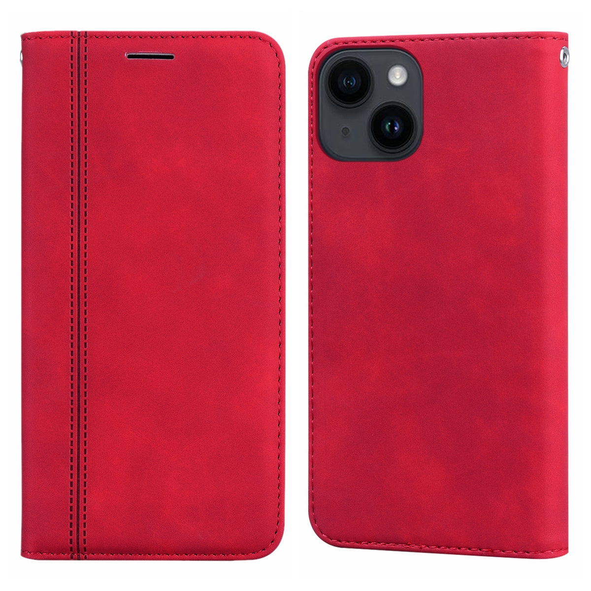 ELECTROPRIME For iPhone 15 Frosted Business Magnetic Horizontal Flip PU Phone Case(Red)