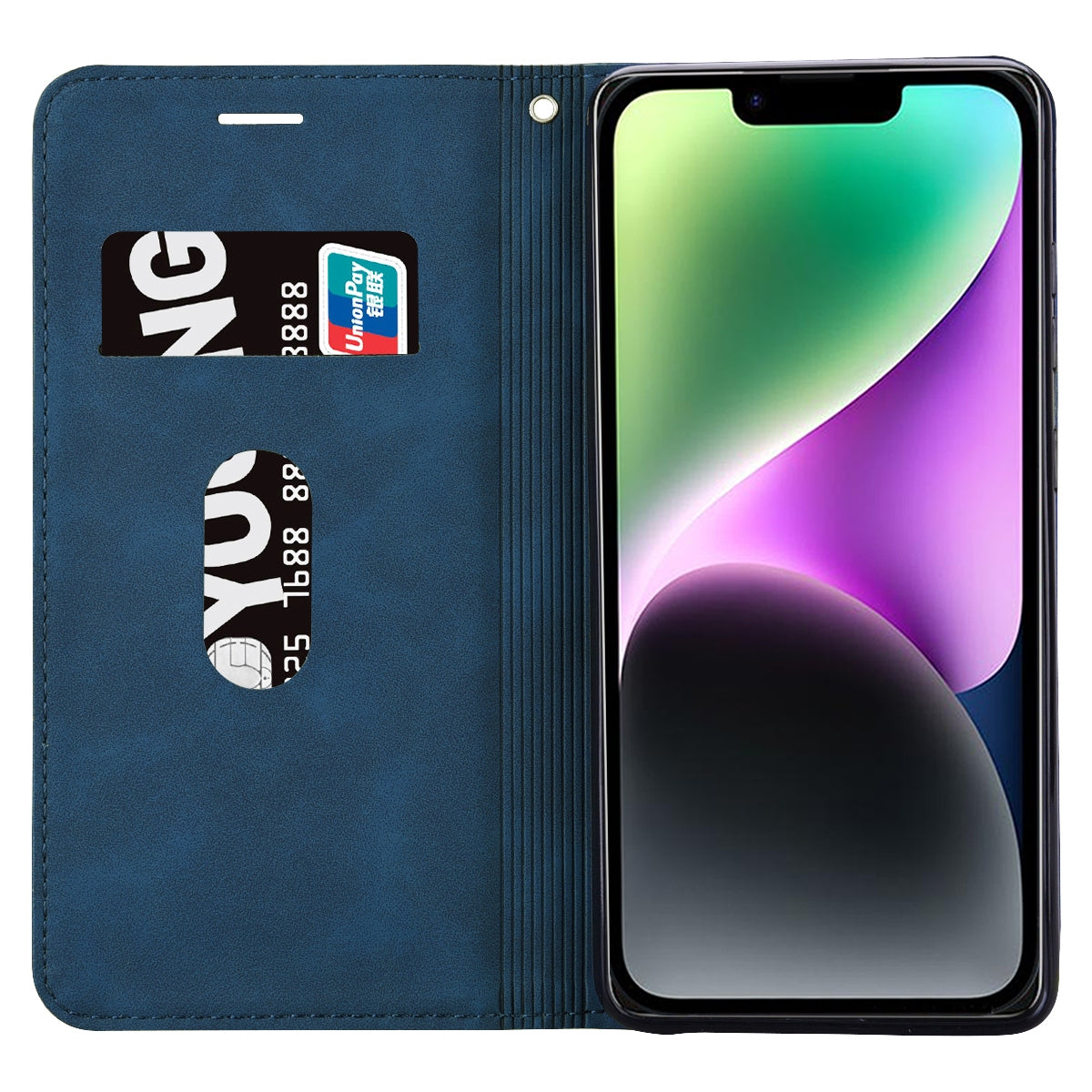 ELECTROPRIME For iPhone 15 Frosted Business Magnetic Horizontal Flip PU Phone Case(Blue)