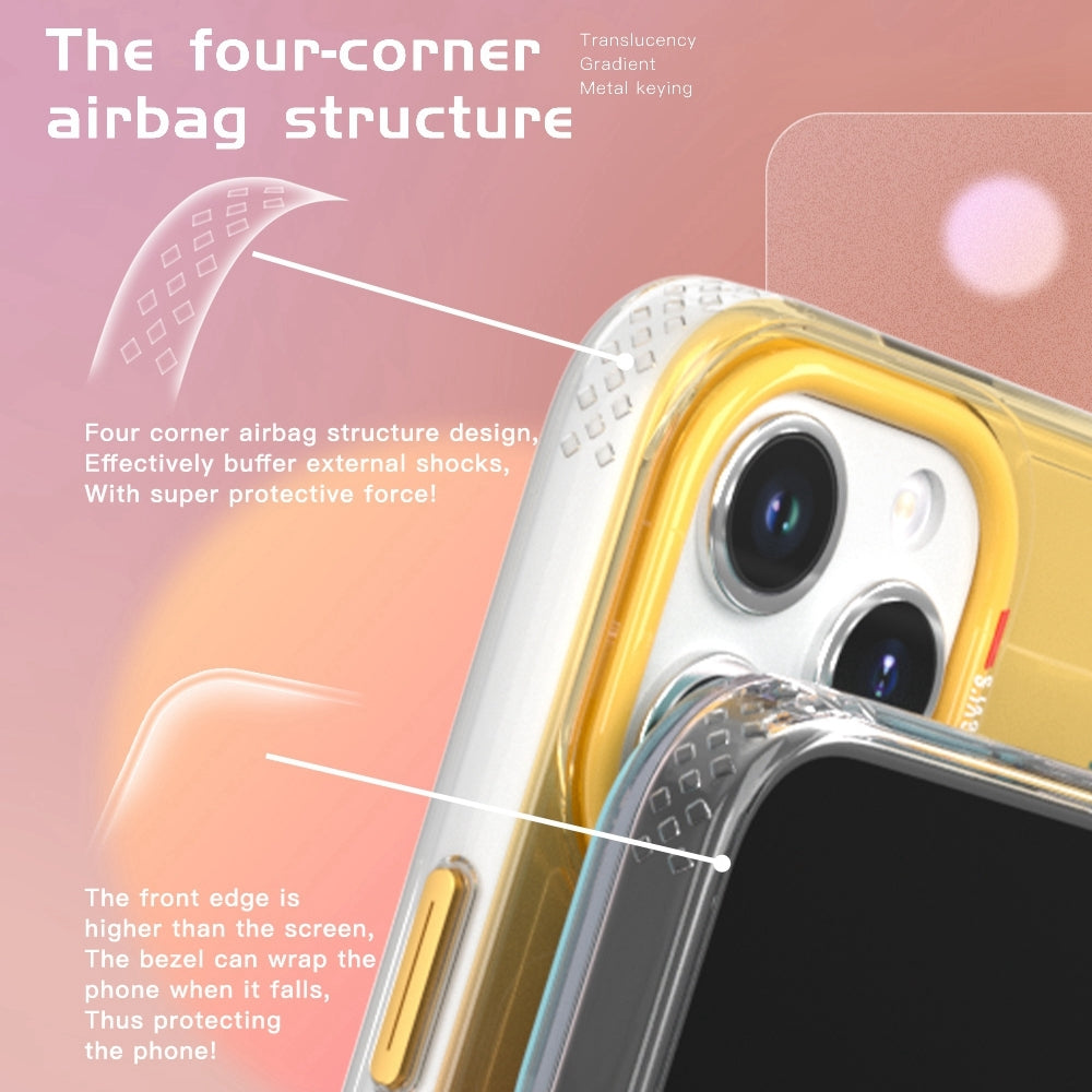 ELECTROPRIME For iPhone 15 TGVIS Aurora Series MagSafe Magnetic Phone Case(Gradient Orange)