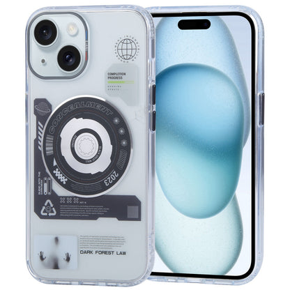ELECTROPRIME For iPhone 15 TGVIS Space Series Explore Laser CD MagSafe Magnetic Phone Case(Metal Gray)