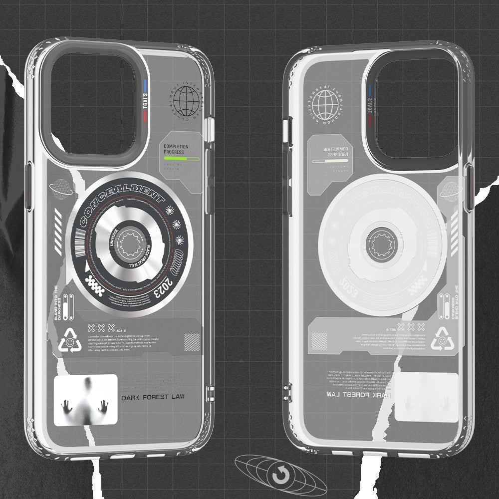 ELECTROPRIME For iPhone 15 Plus TGVIS Space Series Explore Laser CD MagSafe Magnetic Phone Case(Black)