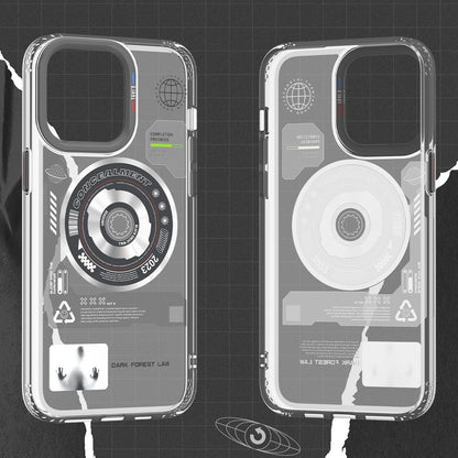 ELECTROPRIME For iPhone 15 Plus TGVIS Space Series Explore Laser CD MagSafe Magnetic Phone Case(Black)