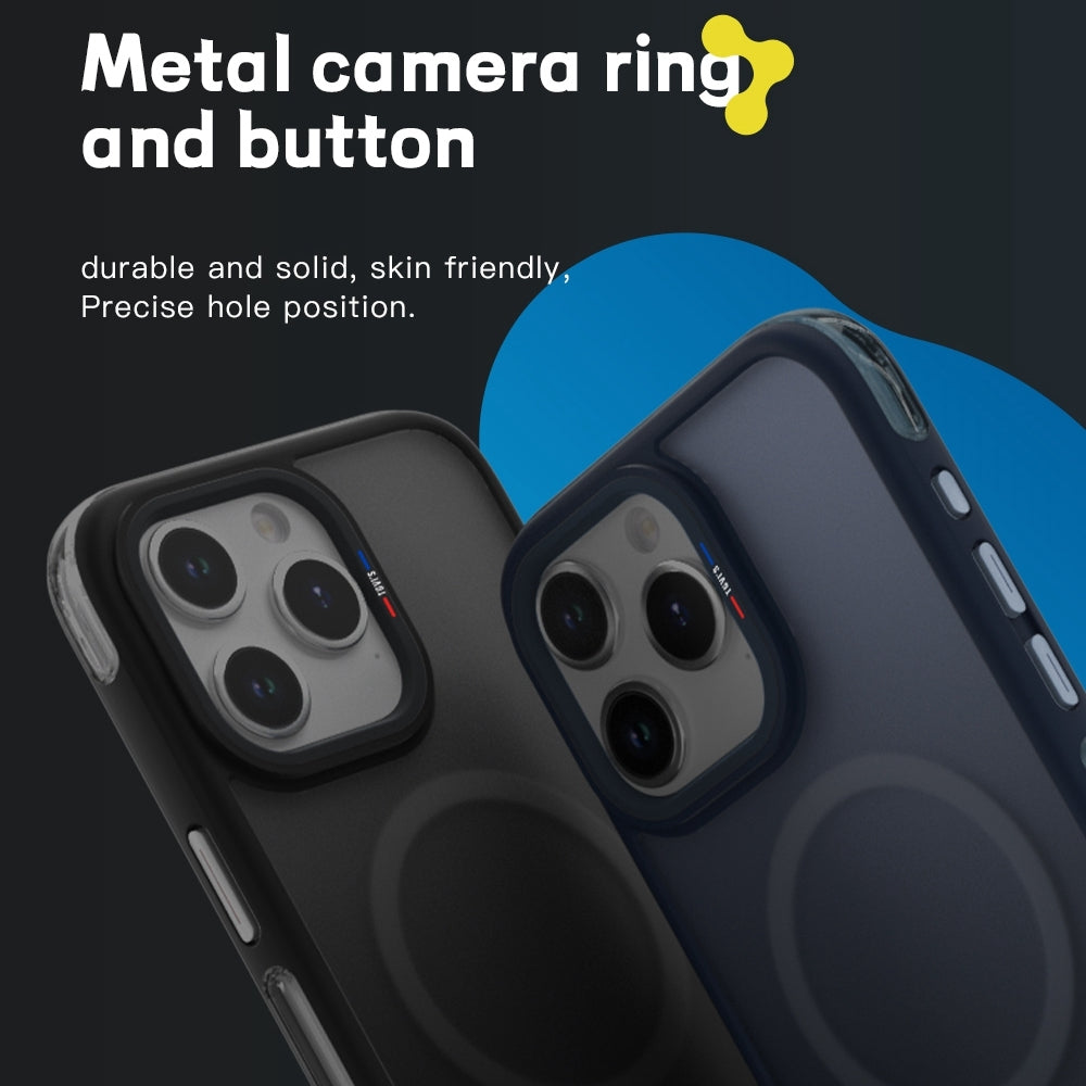 ELECTROPRIME For iPhone 15 TGVIS Vigor Series Airbag MagSafe Magnetic Phone Case(Transparent Black)