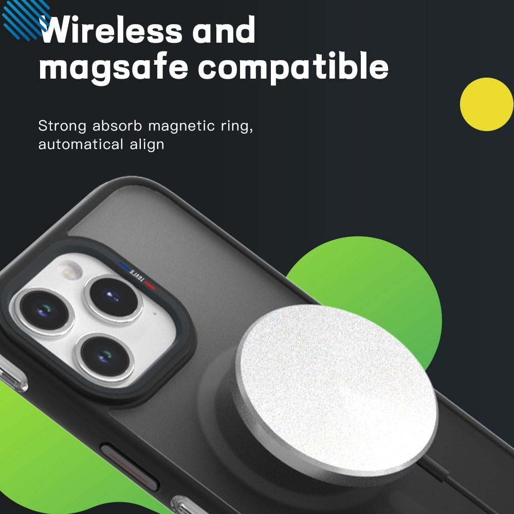 ELECTROPRIME For iPhone 15 TGVIS Vigor Series Airbag MagSafe Magnetic Phone Case(Transparent Black)
