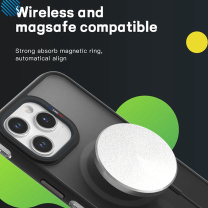 ELECTROPRIME For iPhone 15 TGVIS Vigor Series Airbag MagSafe Magnetic Phone Case(Transparent Black)