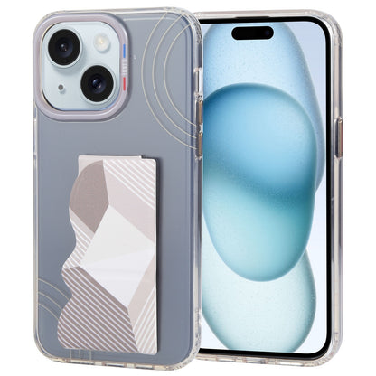 ELECTROPRIME For iPhone 15 TGVIS Art Series Folding Holder Phone Case(Gold)