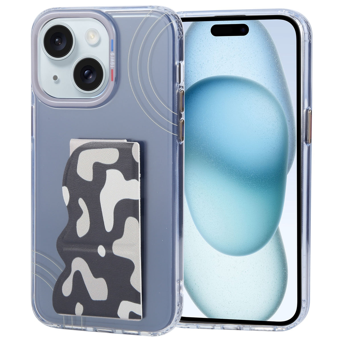 ELECTROPRIME For iPhone 15 TGVIS Art Series Folding Holder Phone Case(White)