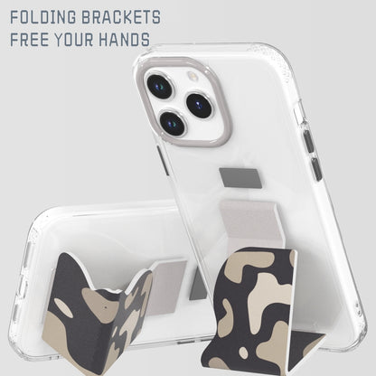 ELECTROPRIME For iPhone 15 TGVIS Art Series Folding Holder Phone Case(White)