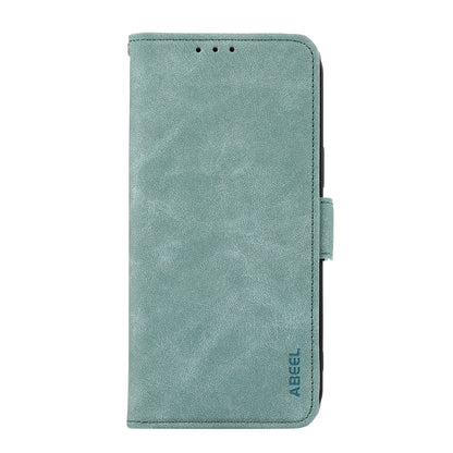 ELECTROPRIME For iPhone 15 Plus ABEEL Frosted Magnetic RFID Leather Phone Case(Cyan)