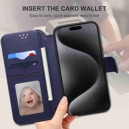 ELECTROPRIME For iPhone 15 ESEBLE E1 Nappa Texture MagSafe Holder Leather Phone Case(Dark Blue)