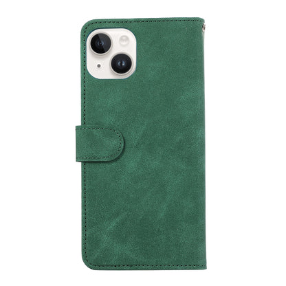 ELECTROPRIME For iPhone 15 Plus ABEEL Color Block Magnetic RFID Leather Phone Case(Green-Black)