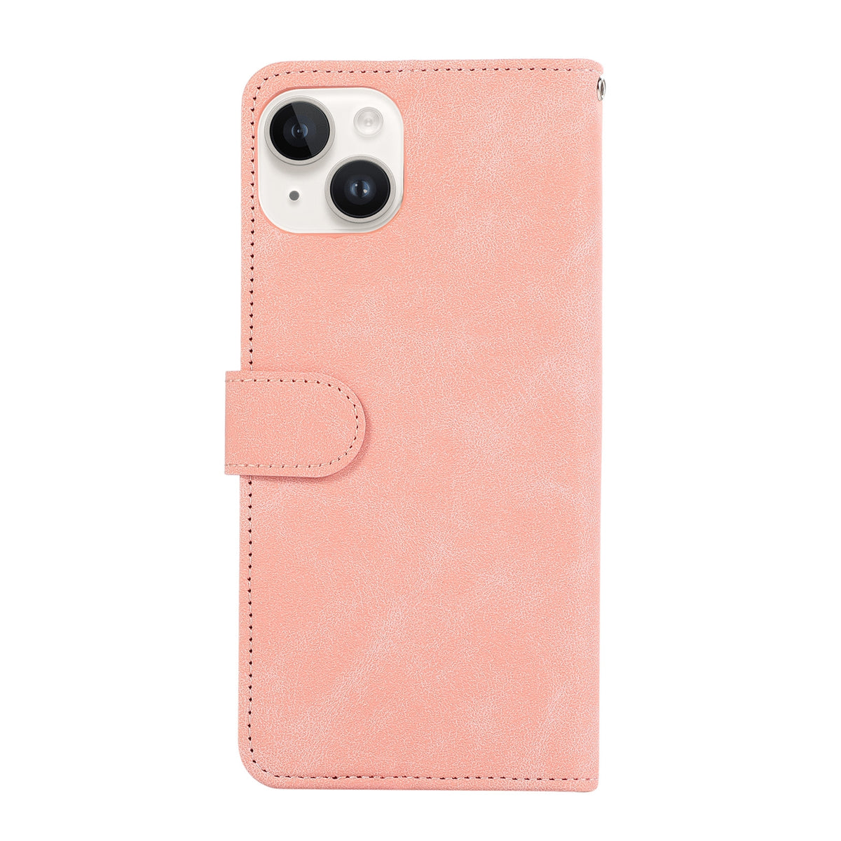 ELECTROPRIME For iPhone 15 ABEEL Color Block Magnetic RFID Leather Phone Case(Pink-Cyan)