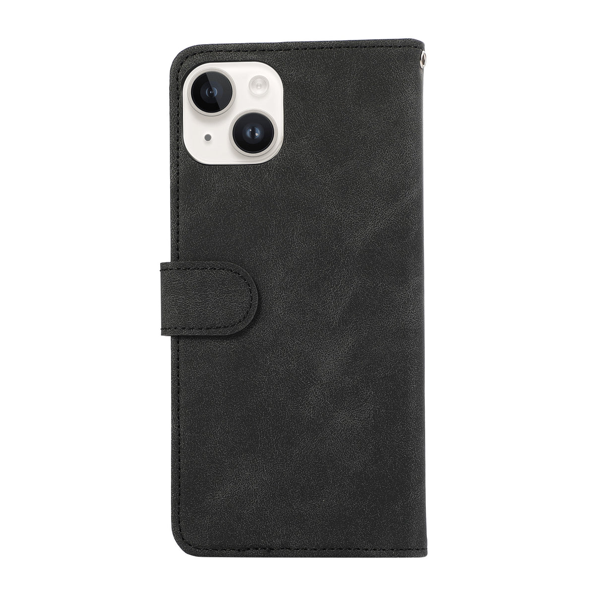 ELECTROPRIME For iPhone 15 ABEEL Color Block Magnetic RFID Leather Phone Case(Black-Green)