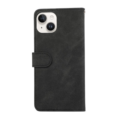 ELECTROPRIME For iPhone 15 ABEEL Color Block Magnetic RFID Leather Phone Case(Black-Green)