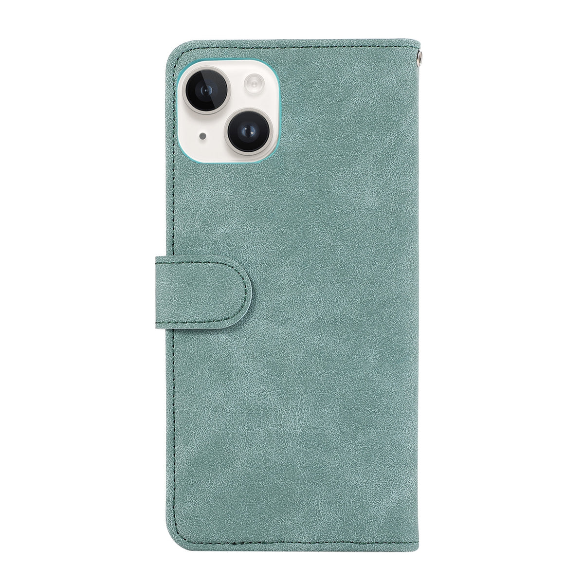 ELECTROPRIME For iPhone 15 ABEEL Color Block Magnetic RFID Leather Phone Case(Cyan-Pink)