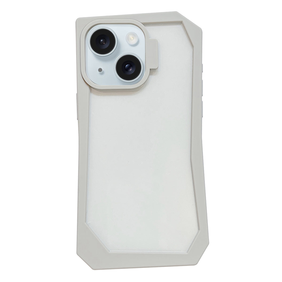 ELECTROPRIME For iPhone 15 Creative Irregular Frame Shockproof Phone Case(White)