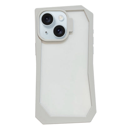ELECTROPRIME For iPhone 15 Creative Irregular Frame Shockproof Phone Case(White)