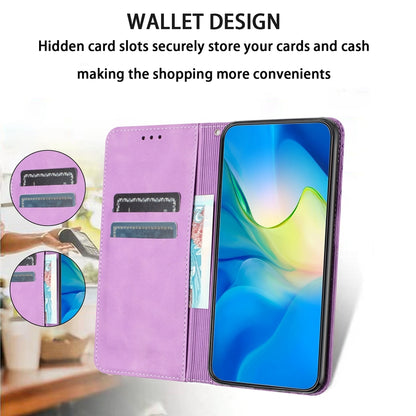 ELECTROPRIME For iPhone 15 Retro Elephant Embossed Leather Phone Case(Purple)