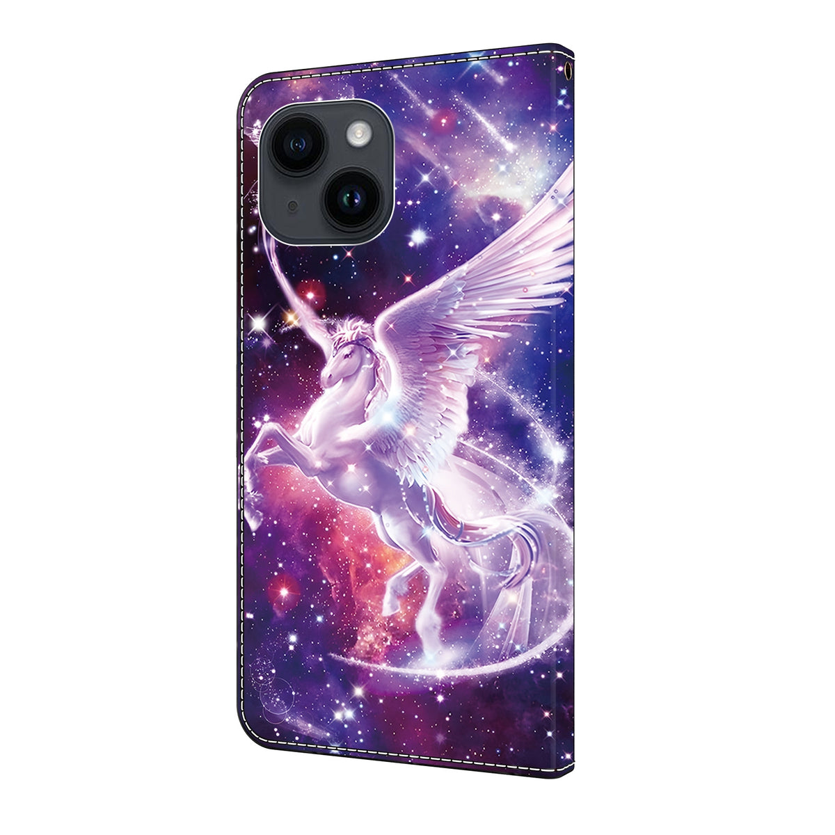 ELECTROPRIME For iPhone 15 Crystal Painted Leather Phone case(Unicorn)