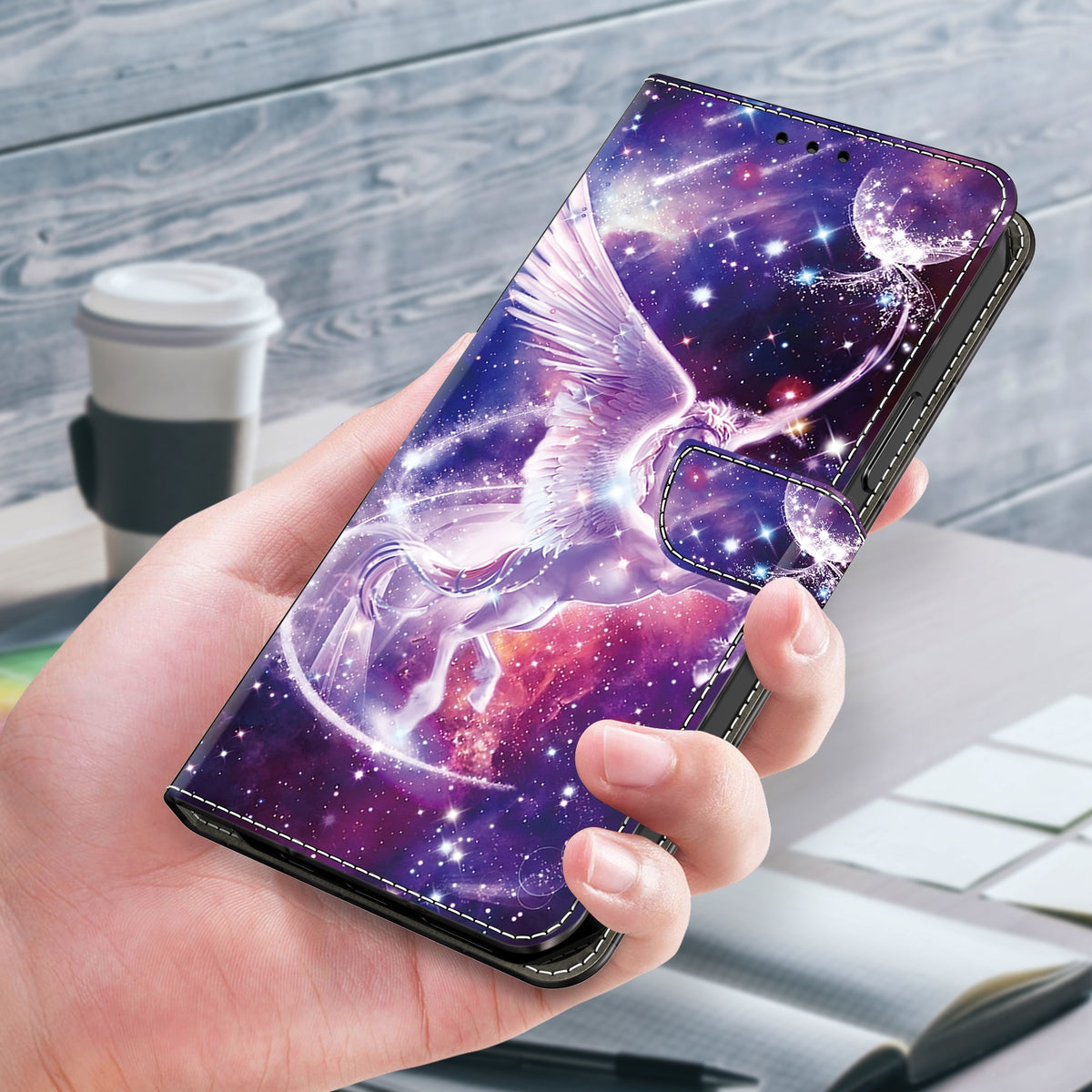 ELECTROPRIME For iPhone 15 Crystal Painted Leather Phone case(Unicorn)