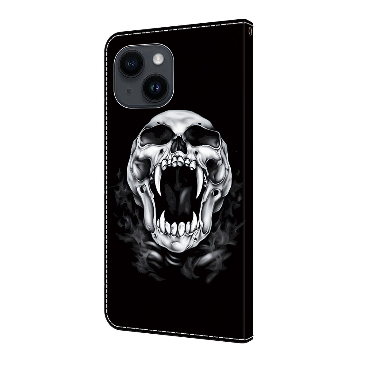 ELECTROPRIME For iPhone 15 Crystal Painted Leather Phone case(Skull)