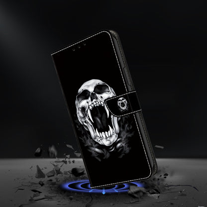 ELECTROPRIME For iPhone 15 Crystal Painted Leather Phone case(Skull)