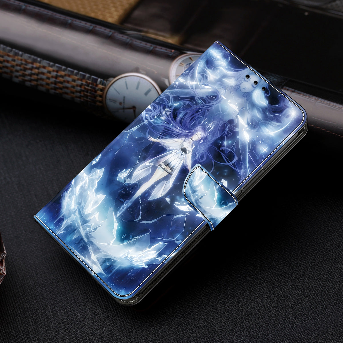 ELECTROPRIME For iPhone 15 Crystal Painted Leather Phone case(Magic Fairy)