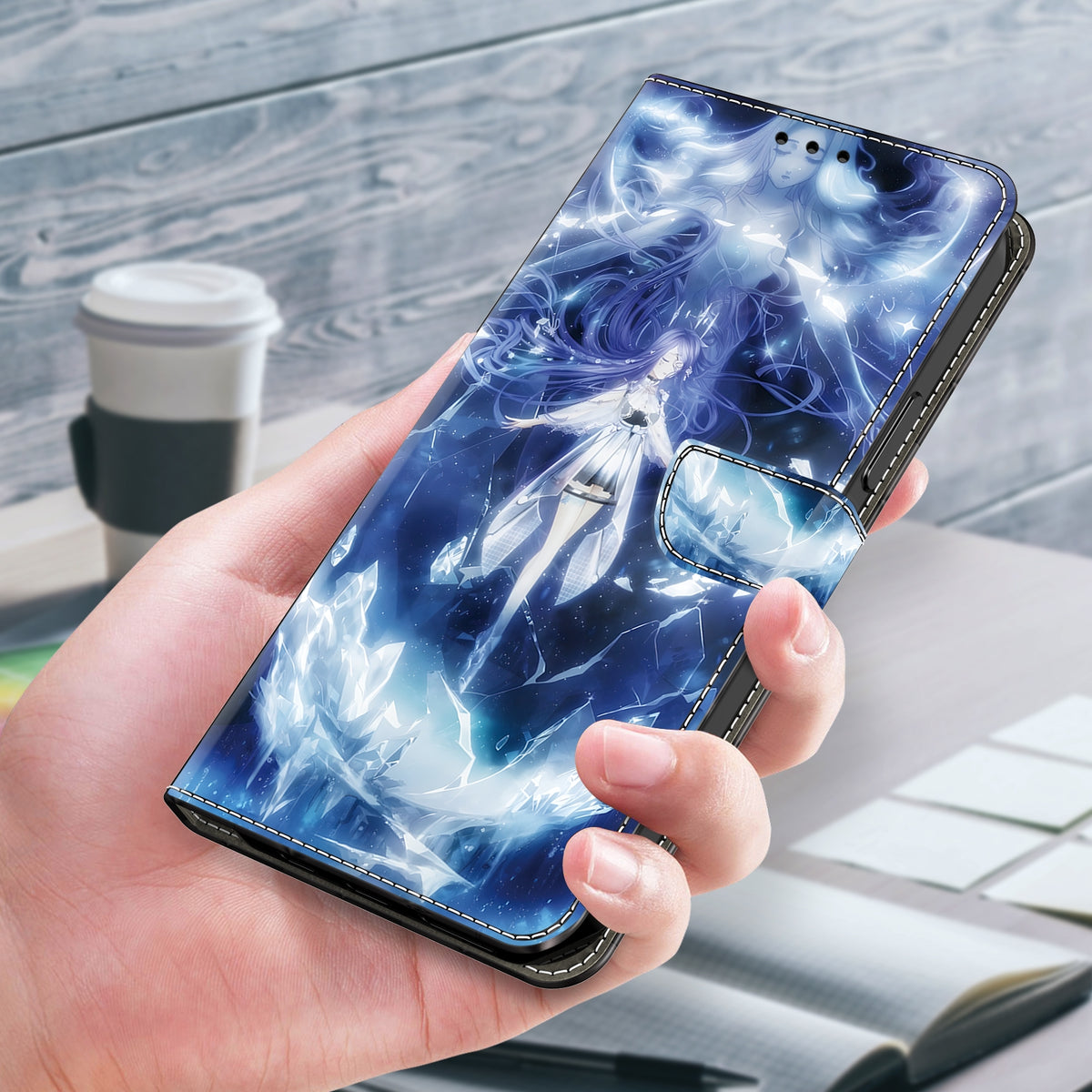 ELECTROPRIME For iPhone 15 Crystal Painted Leather Phone case(Magic Fairy)