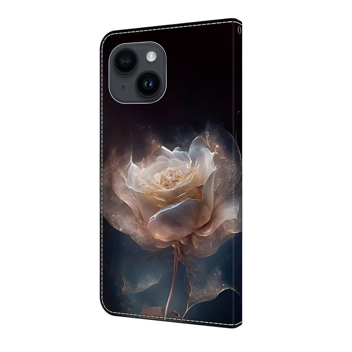 ELECTROPRIME For iPhone 15 Crystal Painted Leather Phone case(Peony)