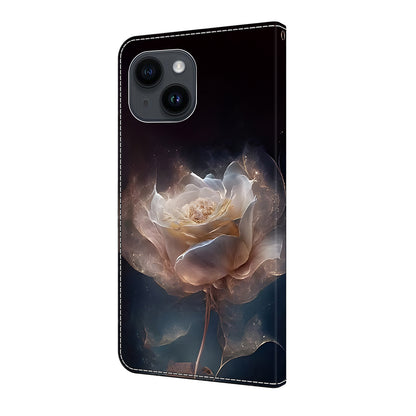 ELECTROPRIME For iPhone 15 Crystal Painted Leather Phone case(Peony)