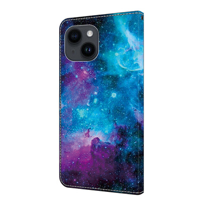ELECTROPRIME For iPhone 15 Crystal Painted Leather Phone case(Starry Sky)