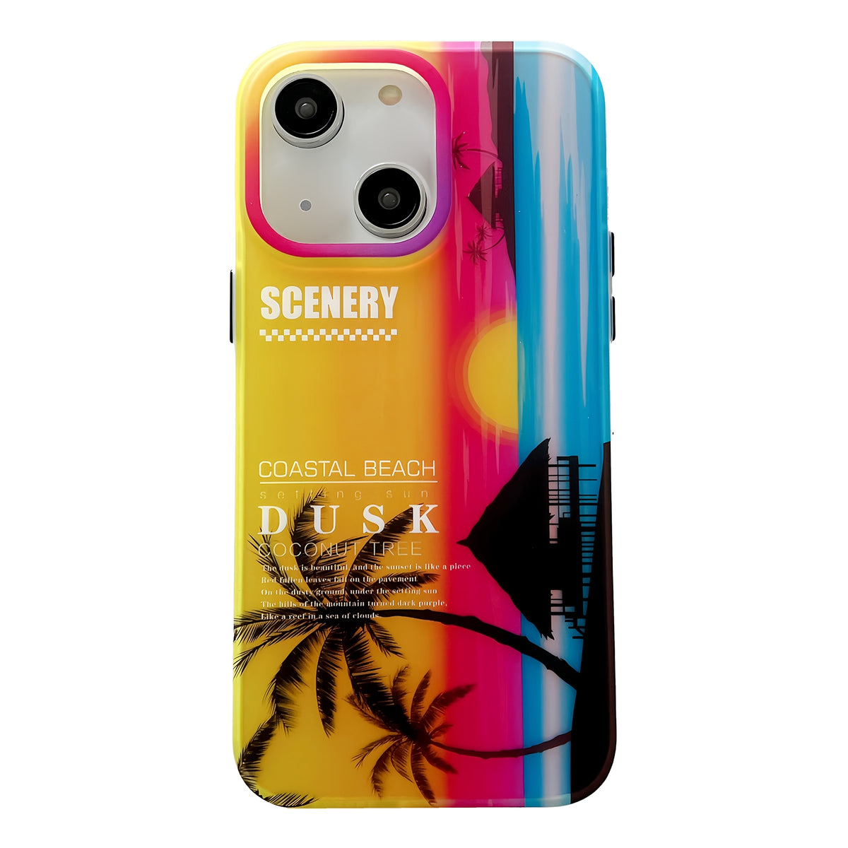 ELECTROPRIME For iPhone 15 Coconut Dual-side Laminating Laser Frosted Phone Case(Yellow)