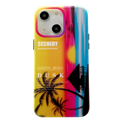 ELECTROPRIME For iPhone 15 Coconut Dual-side Laminating Laser Frosted Phone Case(Yellow)