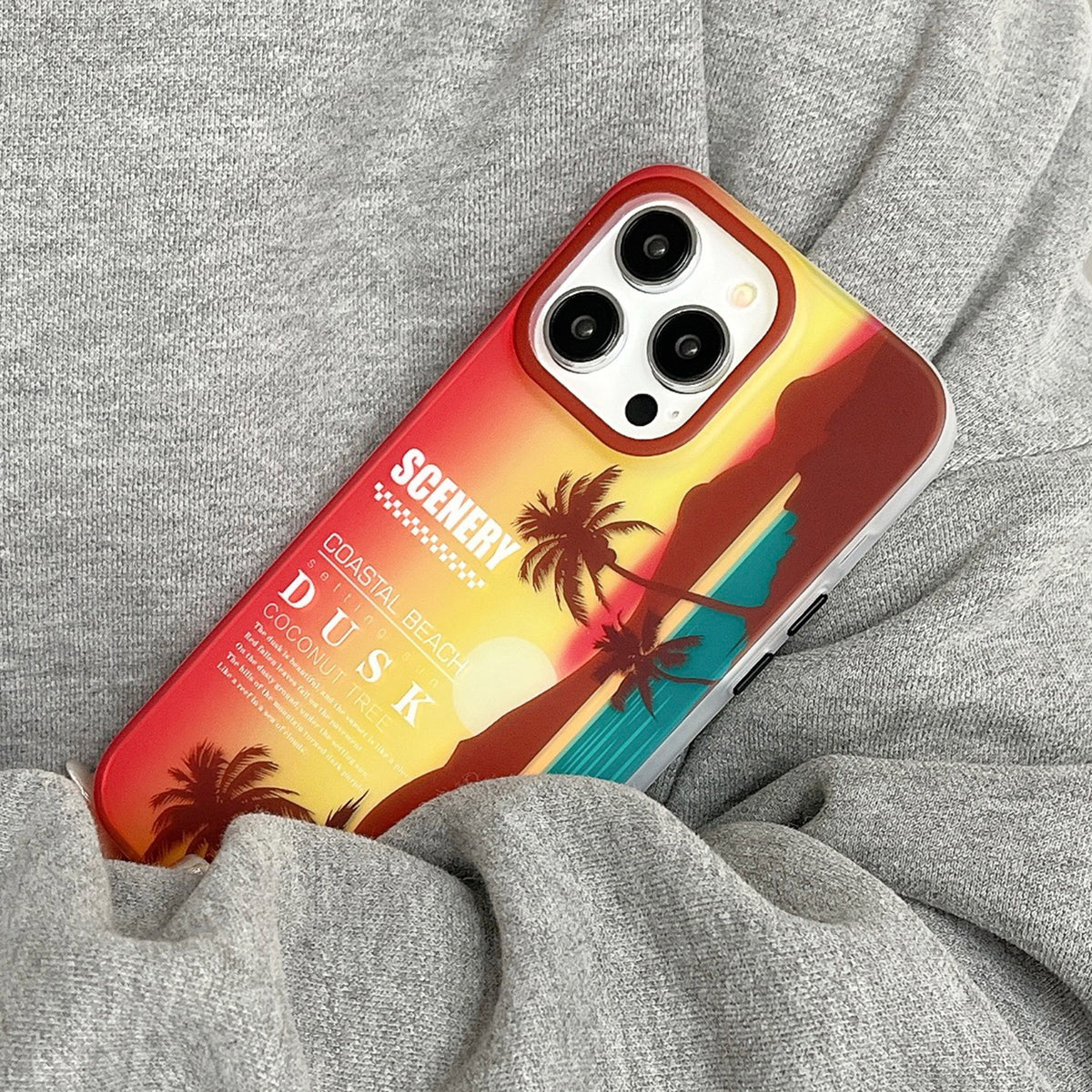ELECTROPRIME For iPhone 15 Coconut Dual-side Laminating Laser Frosted Phone Case(Red)