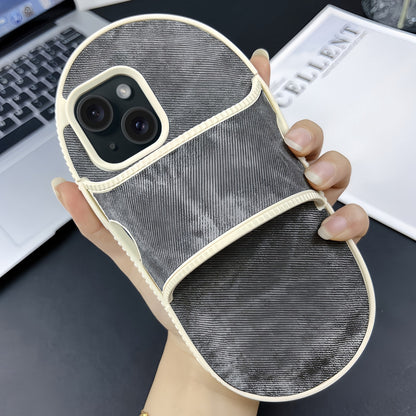 ELECTROPRIME For iPhone 15 Creative Denim Slipper Design TPU Phone Case(Black)