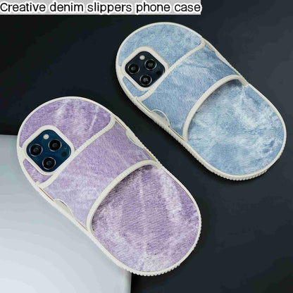 ELECTROPRIME For iPhone 15 Creative Denim Slipper Design TPU Phone Case(Black)