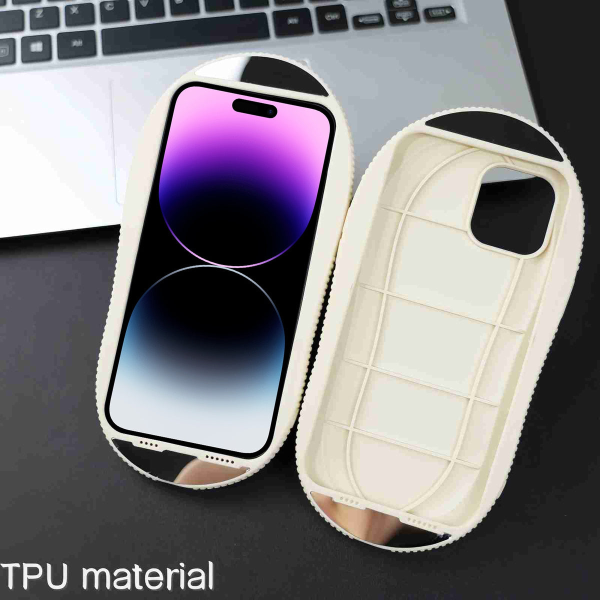 ELECTROPRIME For iPhone 15 Creative Denim Slipper Design TPU Phone Case(Black)