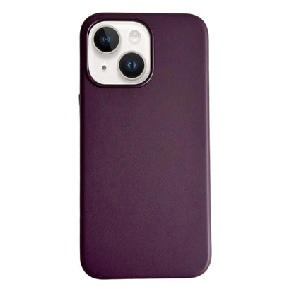 ELECTROPRIME For iPhone 15 Plus Pure Color Leather Magsafe Magnetic Phone Case(Purple)