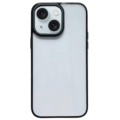 ELECTROPRIME For iPhone 15 2 in 1 Acrylic Transparent Shockproof Phone Case(Black)