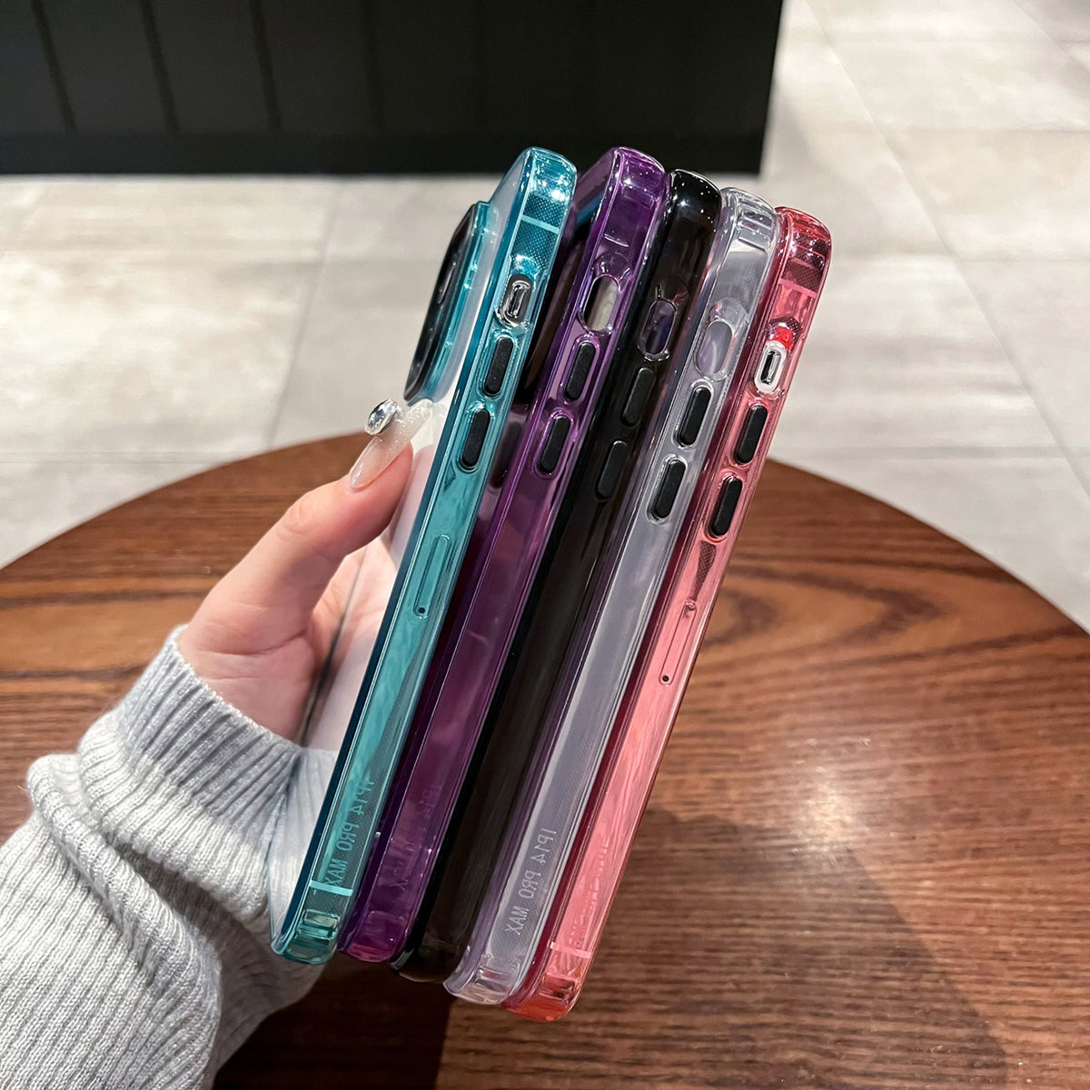 ELECTROPRIME For iPhone 15 2 in 1 Acrylic Transparent Shockproof Phone Case(Black)