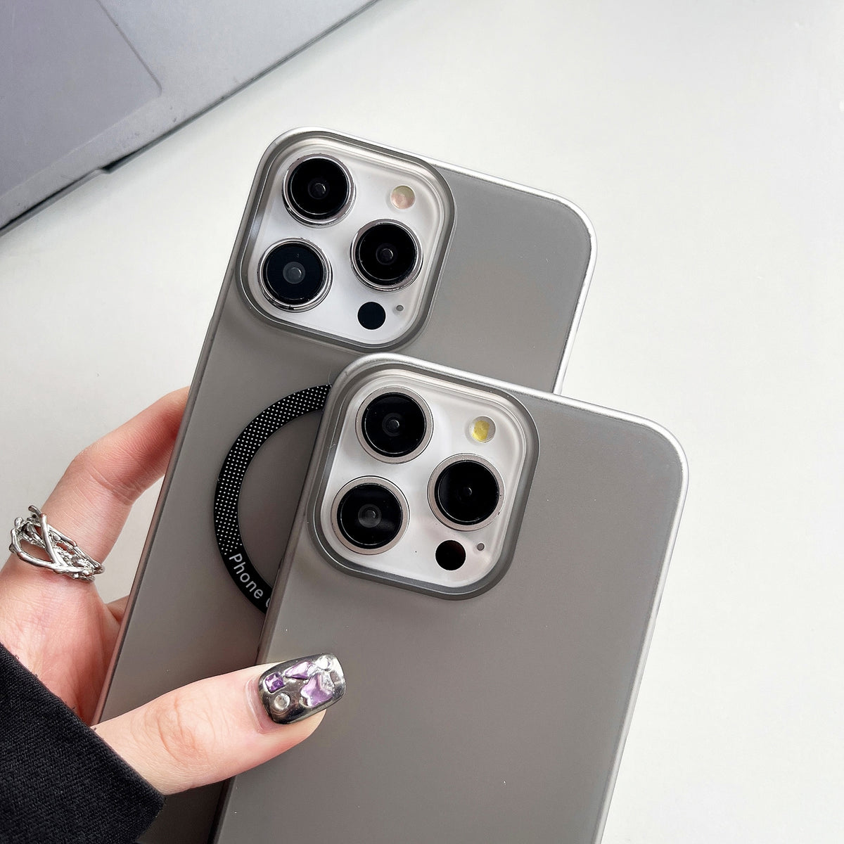 ELECTROPRIME For iPhone 15 Ice Series MagSafe PC Full Coverage Shockproof Phone Case(Black)