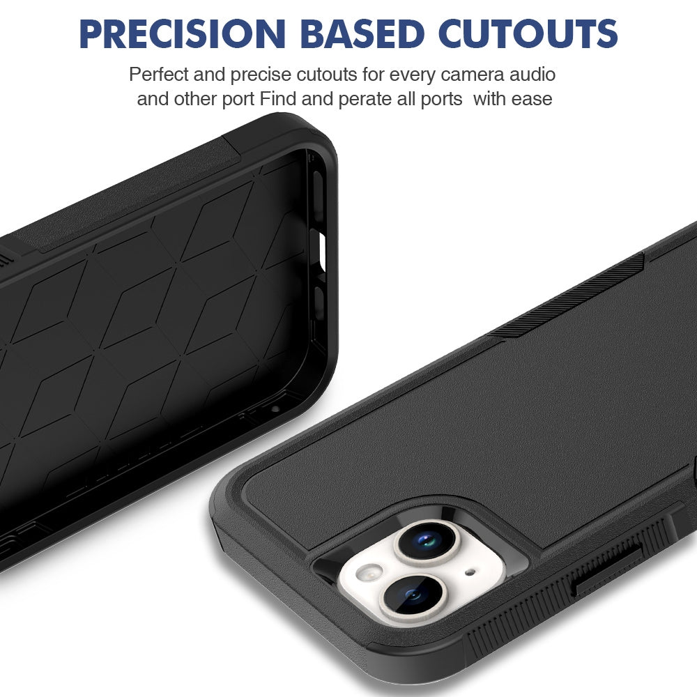 ELECTROPRIME For iPhone 15 Plus 2 in 1 PC + TPU Phone Case(Black)