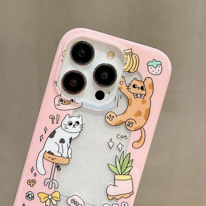 ELECTROPRIME For iPhone 15 Double Sided IMD Full Coverage TPU Phone Case(Skateboard Cat Pentagram)