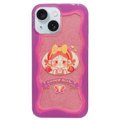 ELECTROPRIME For iPhone 15 Double Sided IMD Full Coverage TPU Phone Case(Bow Headscarf Girl)