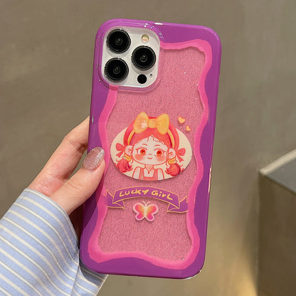 ELECTROPRIME For iPhone 15 Double Sided IMD Full Coverage TPU Phone Case(Bow Headscarf Girl)