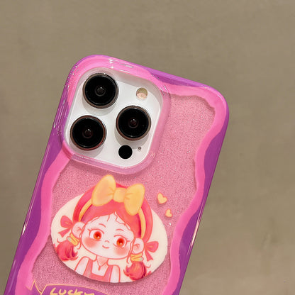 ELECTROPRIME For iPhone 15 Double Sided IMD Full Coverage TPU Phone Case(Bow Headscarf Girl)